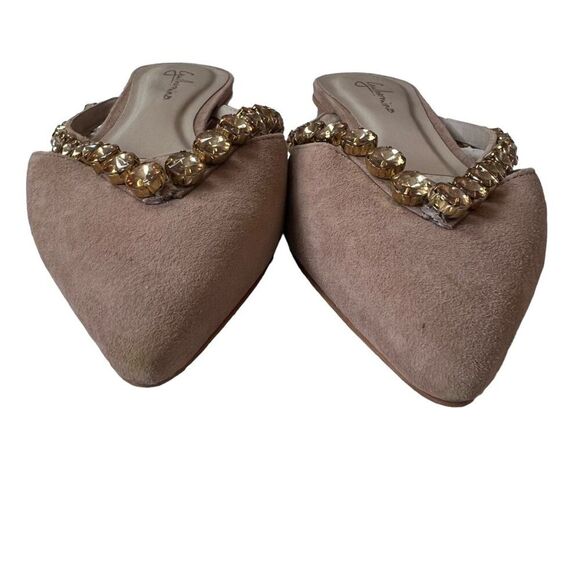 Anthropologie Guilhermina Femme Flats Women's Size 5 Sparkly Studs Slip Ons - Picture 2 of 15